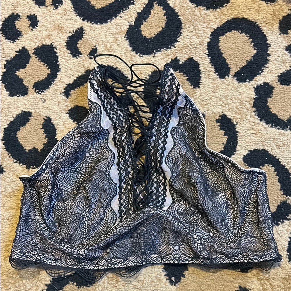 Black Lace Halter Top